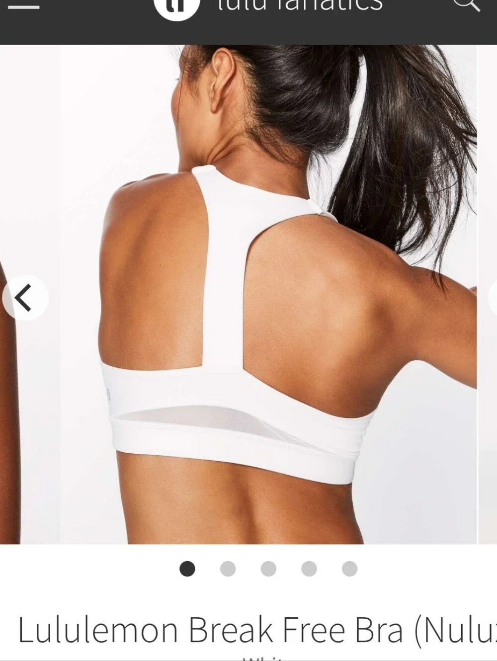 Lululemon Break Free Bra in Light Grey Sz 6 B/C Cup